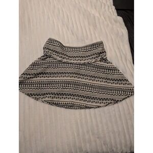 Banana Republic Black White Geometric Tribal Jacquard Fringe A-Line Mini Skirt 8